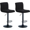 BARHOCKER 2er Set Stoff schwarz - Schwarz, Textil/Metall (46/94/47cm) - CLP