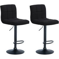 BARHOCKER 2er Set Stoff schwarz - Schwarz, Textil/Metall (46/94/47cm) - CLP