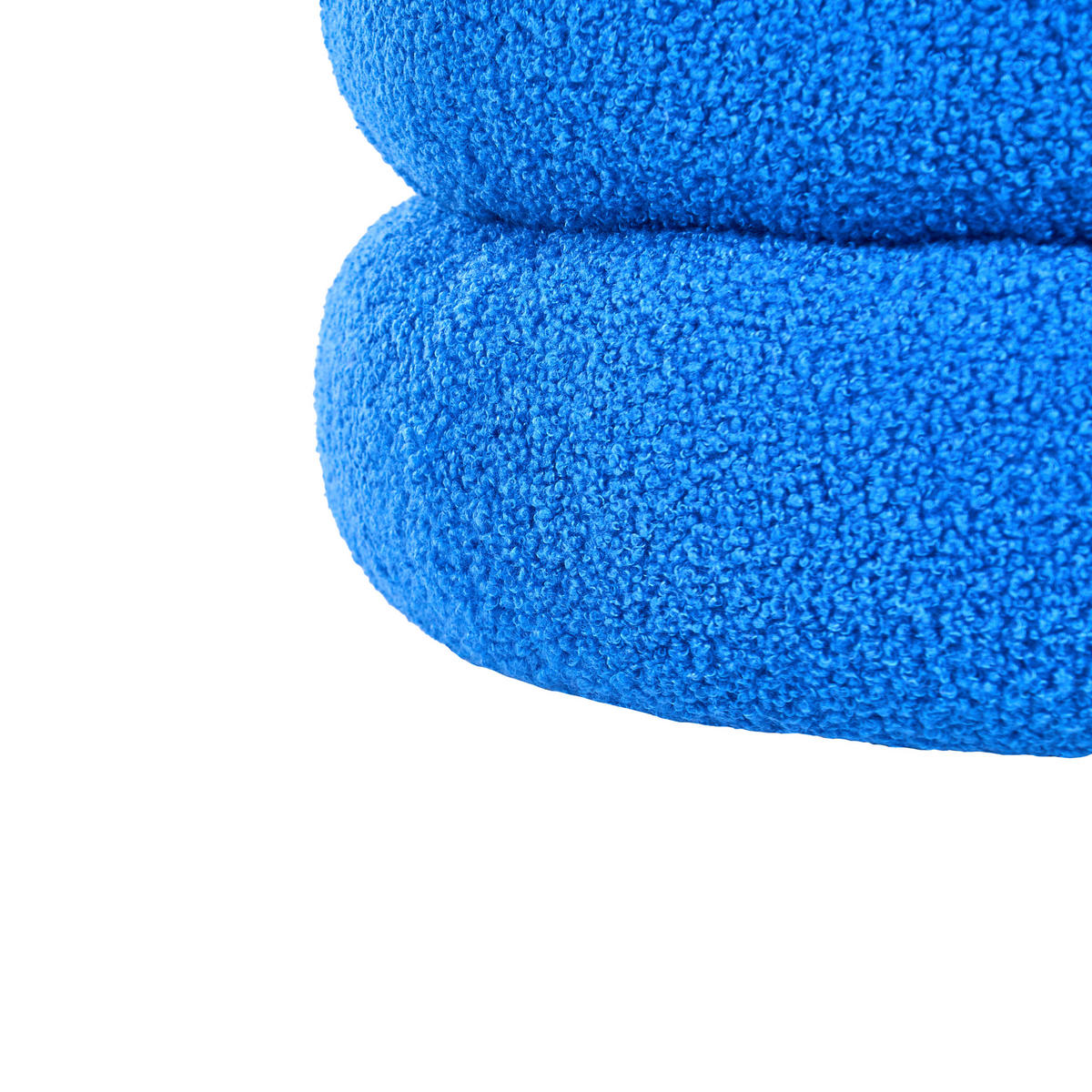 POUF Bouclé Blau Sumpter - Blau, Textil (43/47/43cm) - Beliani