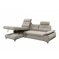ECKSOFA mit Schlaffunktion und Bettkasten - Silberfarben/Schwarz, Kunststoff/Textil (274/177cm) - ed exciting design