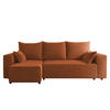 ECKSOFA Tobi mit Bettkasten und Schlaffunktion, L-Form, Cordstoff, Universal - Rostfarben, Holzwerkstoff (246/145cm) - 4ALL HOME