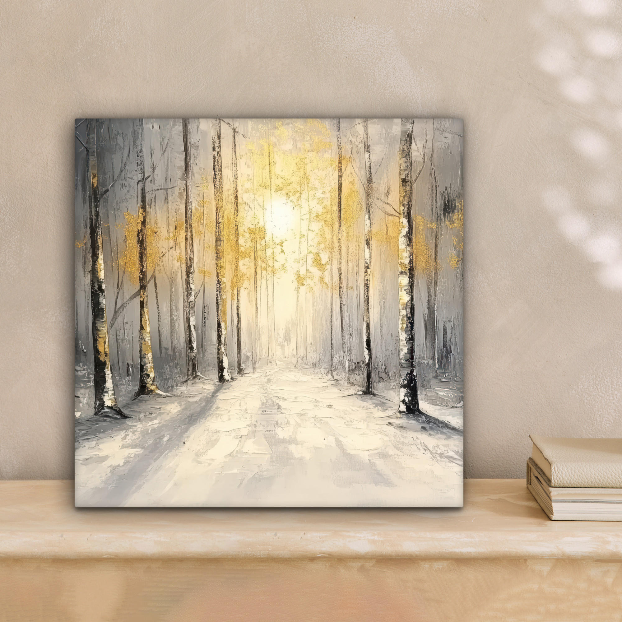 LEINWANDBILD Winter - Abstrakt - Schnee - Natur - Sonne 20x20 cm - Grau, Textil (20/20cm) - MuchoWow
