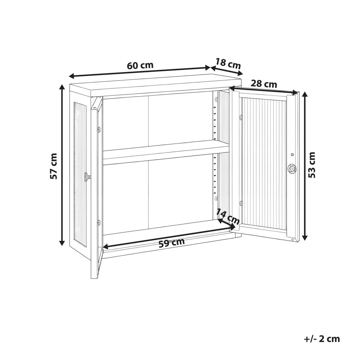 WANDSCHRANK 60 cm Metall Beige Harlyn - Beige, Metall (60/57/18cm) - Beliani