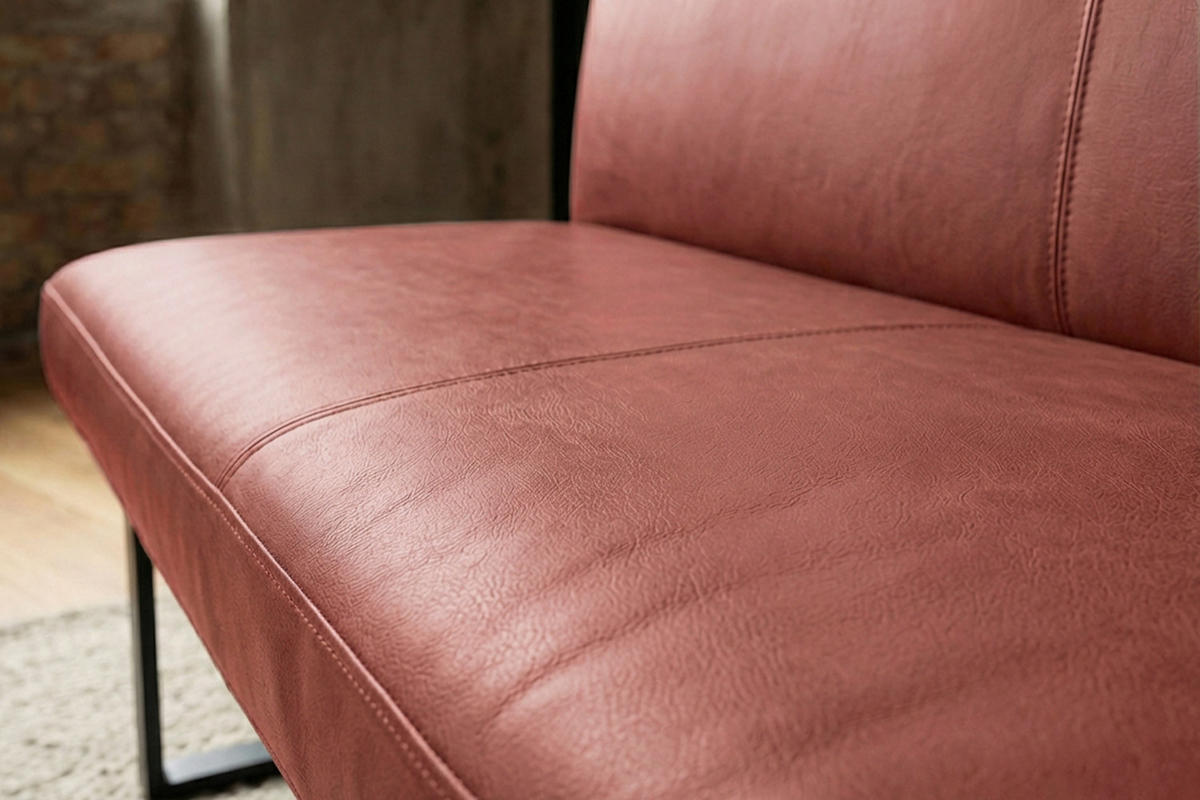 ESSZIMMERBANK ELEEN Rot Leder - Rot, Leder (243/85/69cm) - KAWOLA