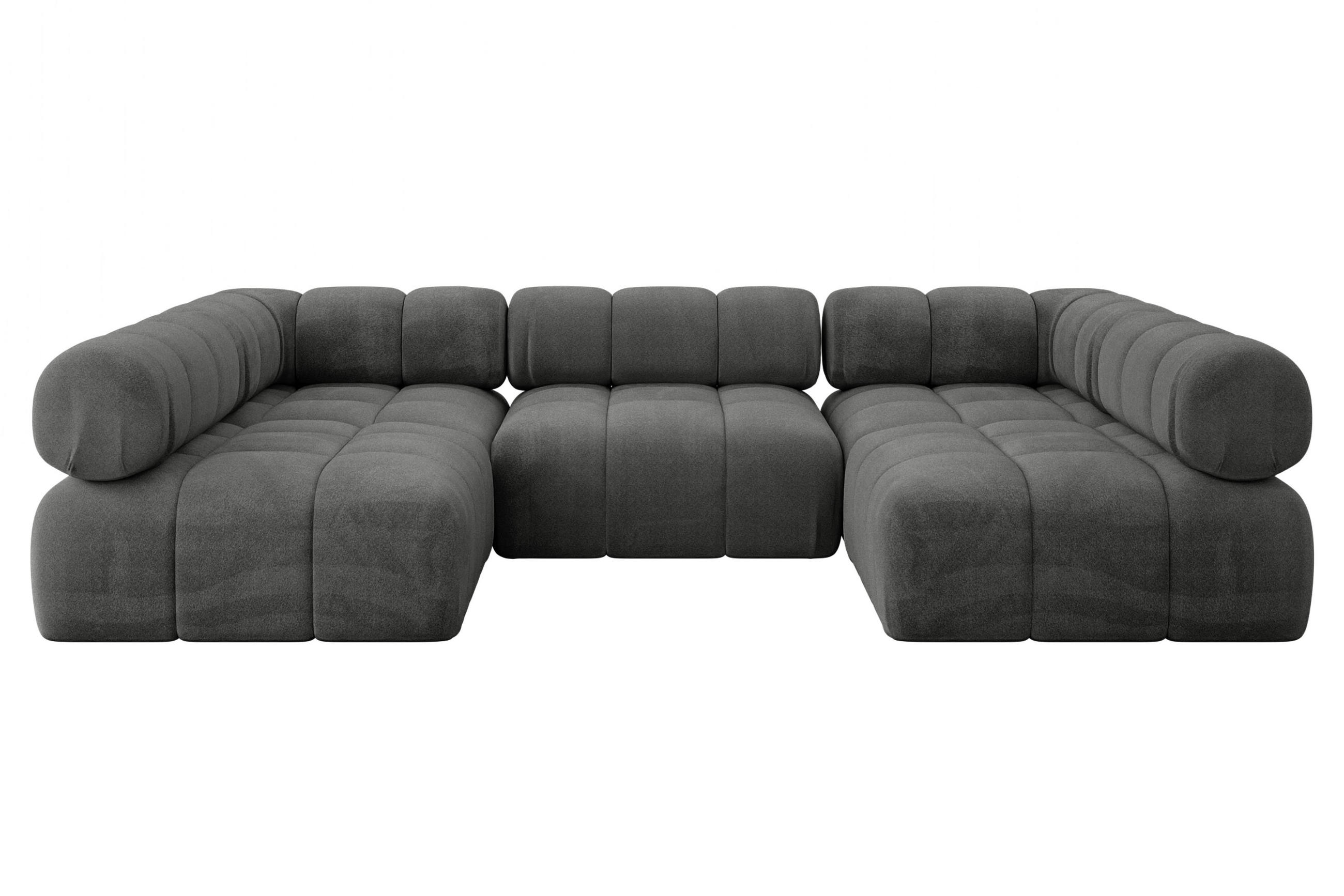 Altdecor Wohnlandschaft Dunkelgrau 285x70x190 cm