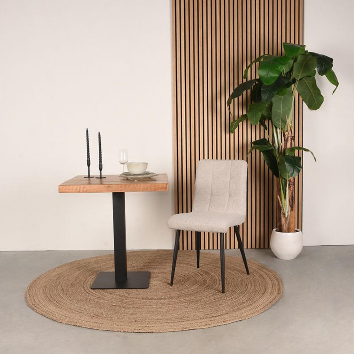 ESSZIMMERSTUHL Sam Beige 45/57/86 cm 2er-Set - Creme, Textil (57/86/45cm) - LABEL51