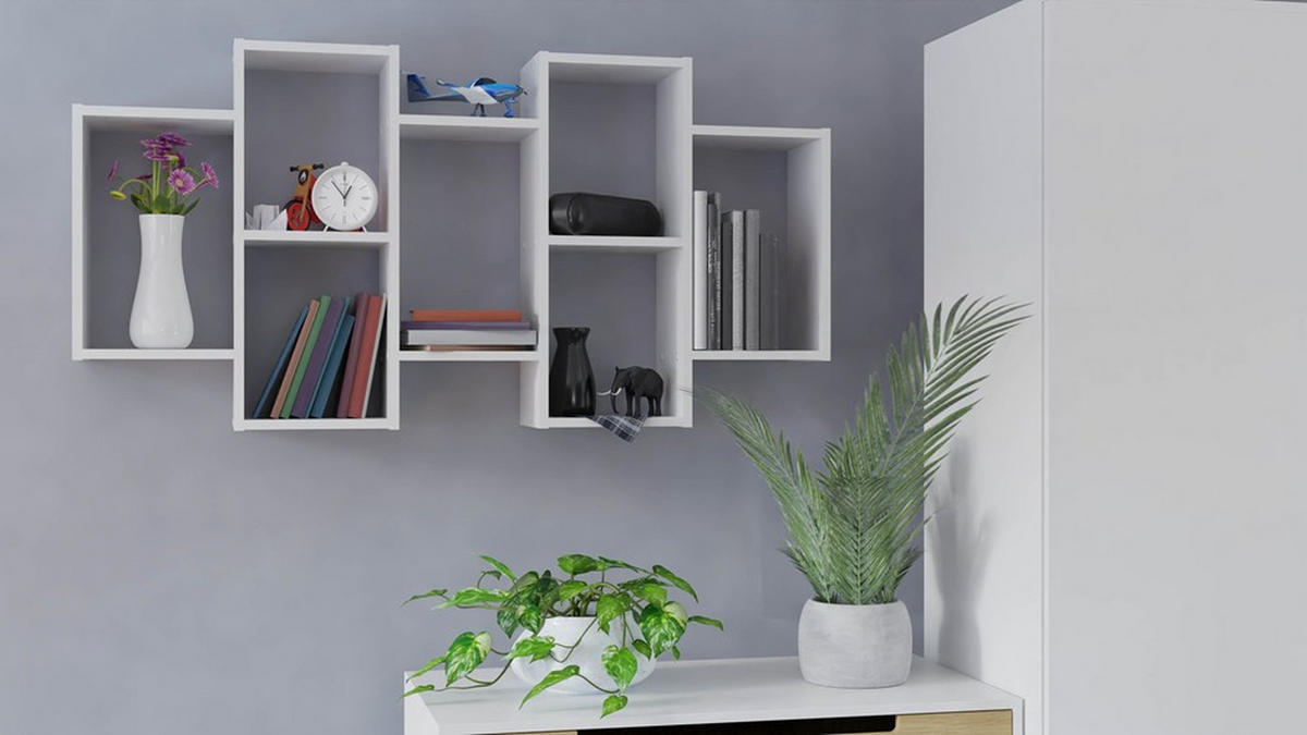 NÁSTĚNNÁ POLIČKA Bílá 130/65/20 - bílá, kompozitní dřevo (130/65/20cm) - RAUMHIRSCH FURNITURE