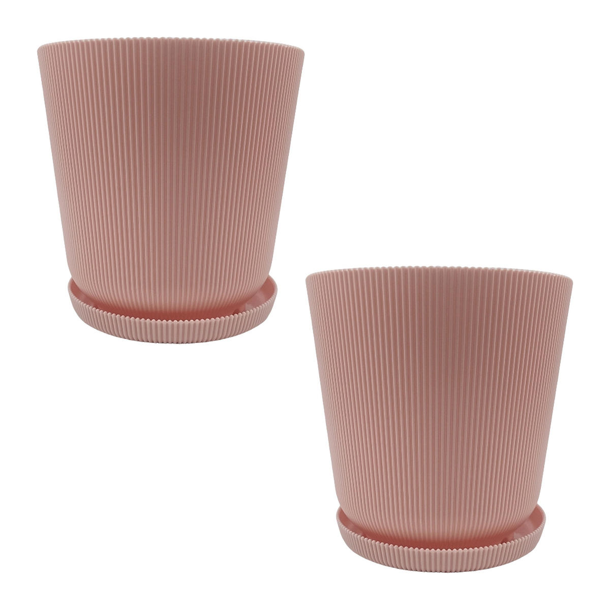 2XBLUMENTOPF - Rosa, Kunststoff (20cm) - Relaxdays