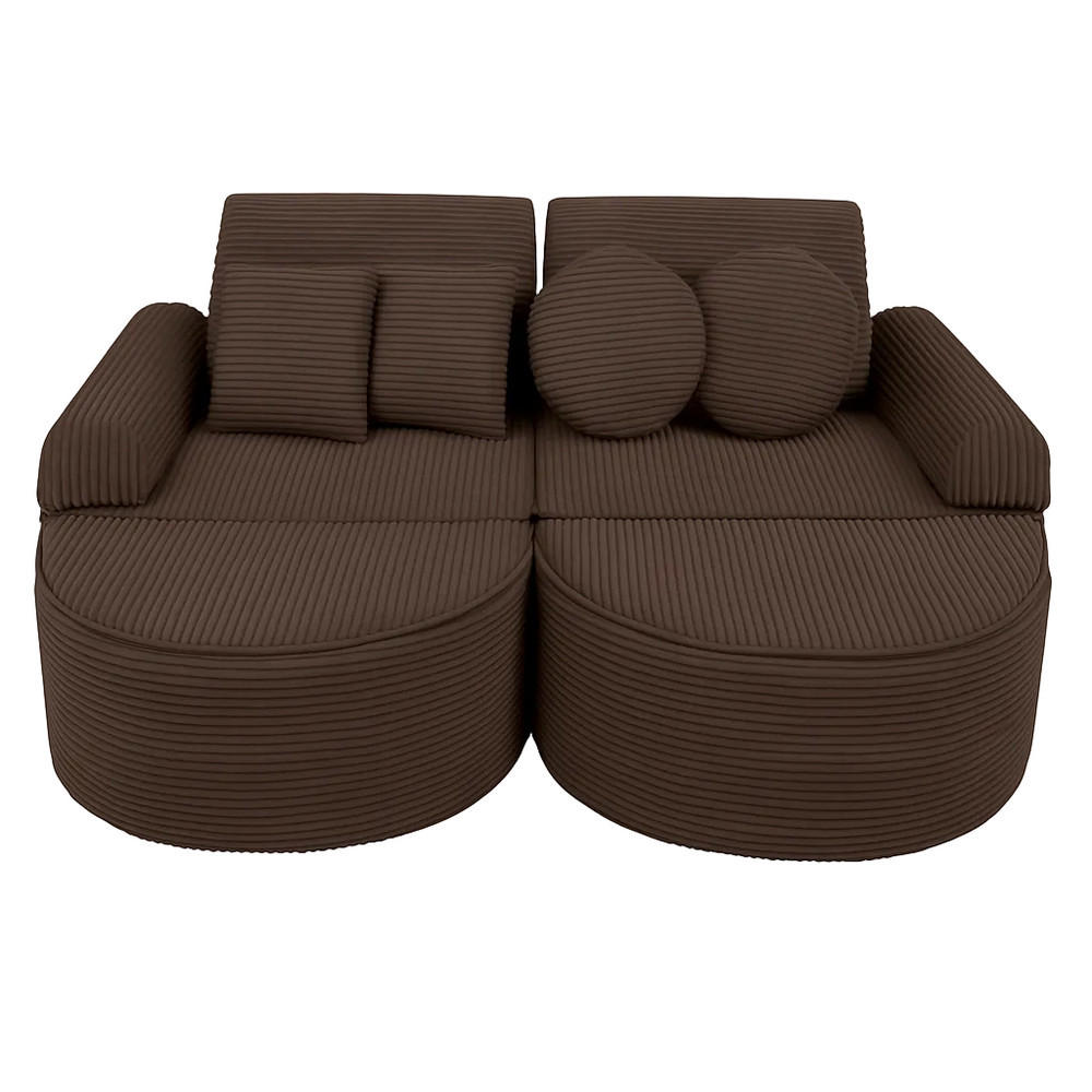 KINDERSOFA AESTHETIC 120 cm Cord Braun 12 Stk - Braun, Textil (60/12.5/120cm) - MeowBaby