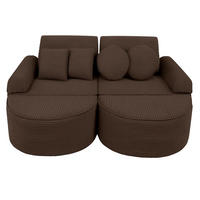 KINDERSOFA AESTHETIC 120 cm Cord Braun 12 Stk - Braun, Textil (60/12.5/120cm) - MeowBaby