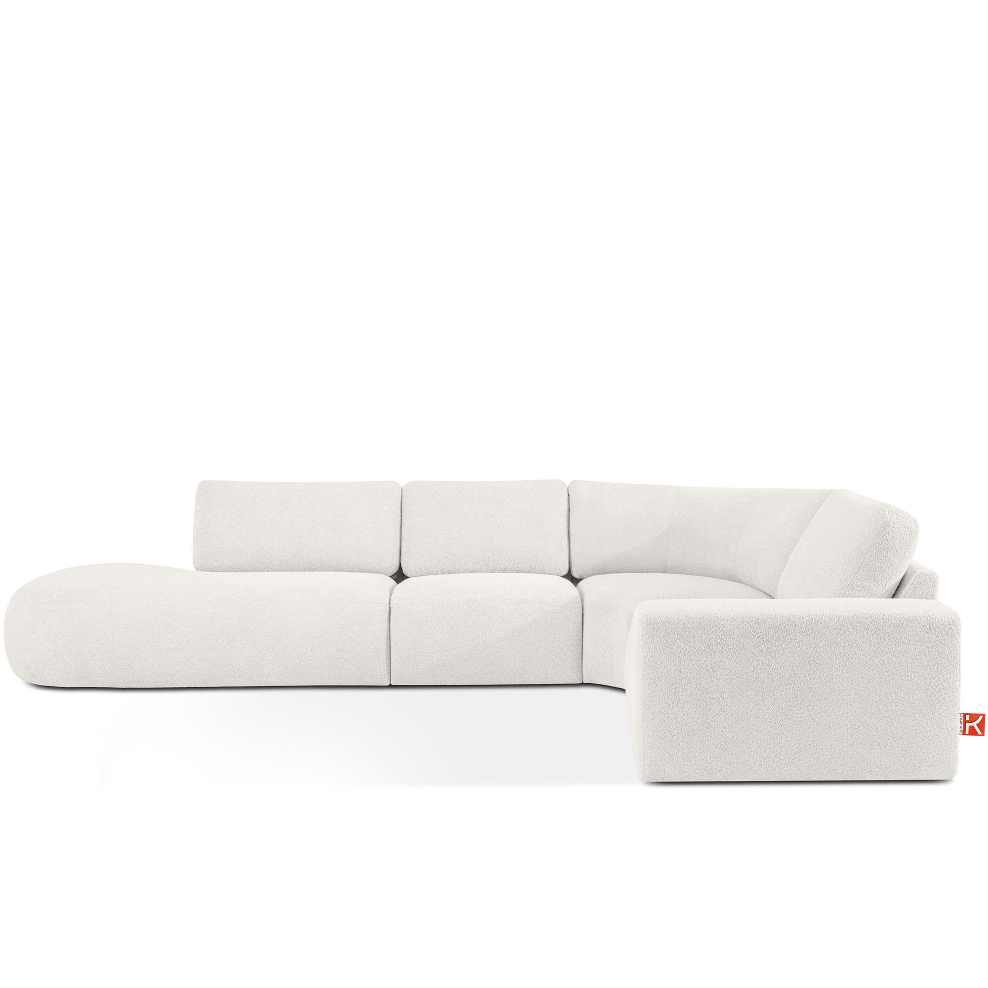 ECKSOFA LINKS ZUCCO, Ecru - Ecru, Holz/Holzwerkstoff (224/373cm) - KONSIMO®