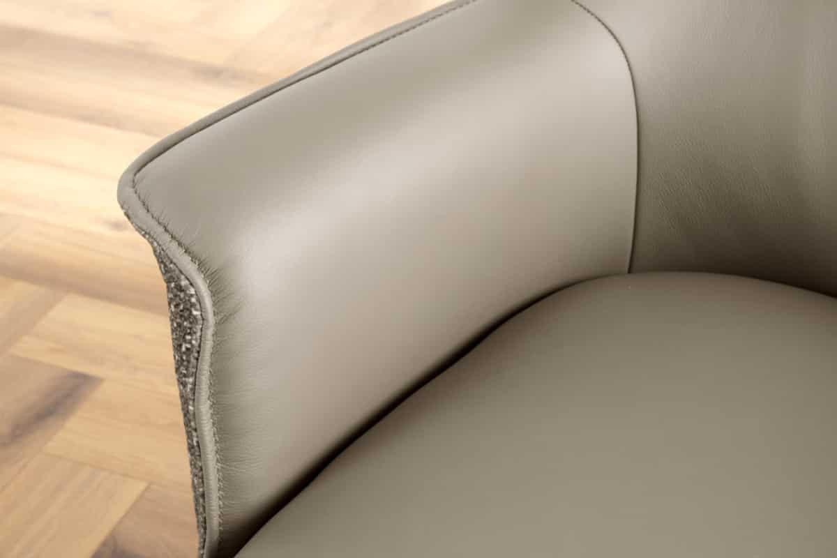 STUHL LE GRAND Echtleder Taupe 90 cm - Taupe/Schwarz, Leder/Textil (66/87/68cm) - riess-ambiente