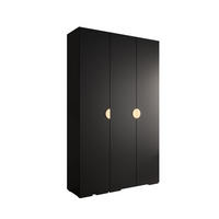 DREHTÜRENSCHRANK 236.7/150/47 3-türig - Goldfarben/Schwarz, Holz/Metall (150/236.7/47cm) - Abiks Möbel