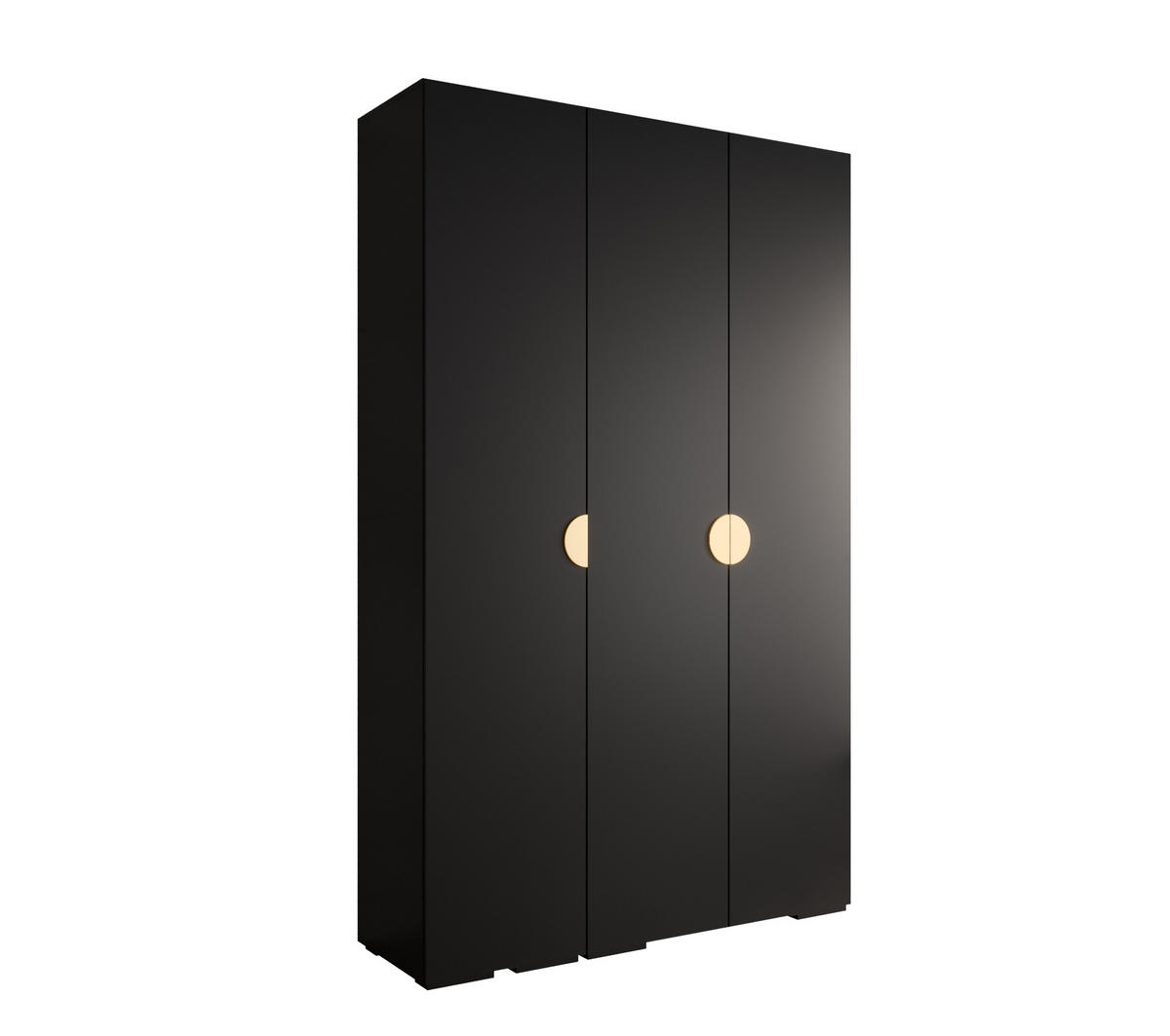DREHTÜRENSCHRANK 236.7/150/47 3-türig - Goldfarben/Schwarz, Holz/Metall (150/236.7/47cm) - Abiks Möbel