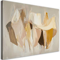 LEINWANDBILD Beige Vortex Abstract Modern 120x80cm - Beige, Textil (120/80cm) - Feeby