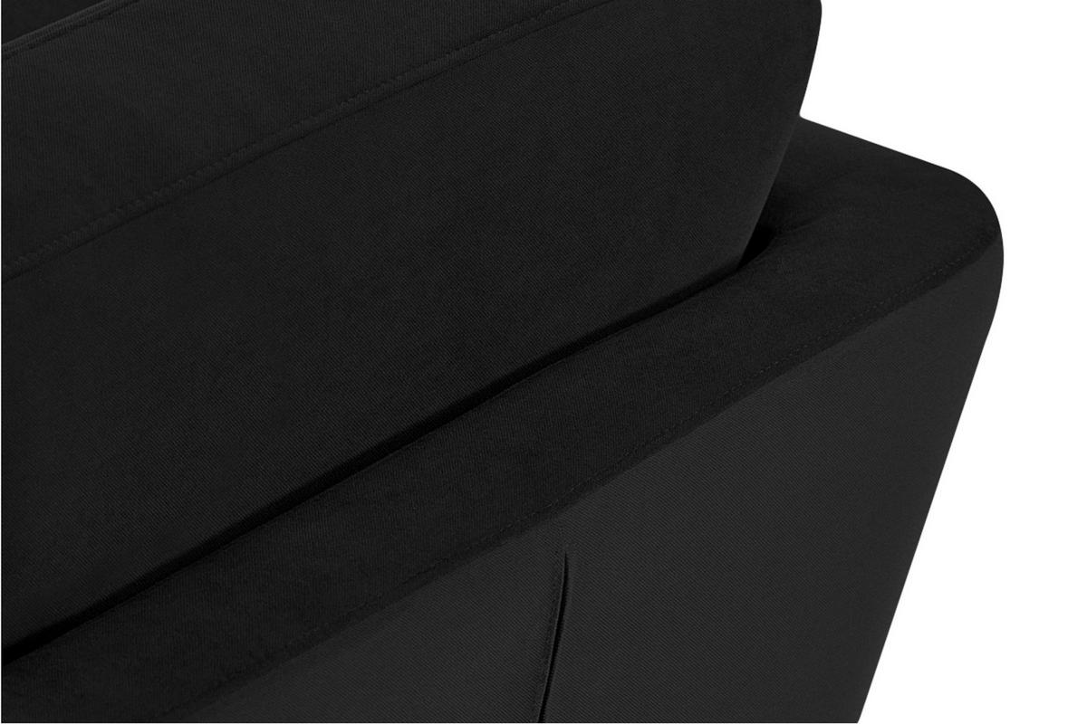 SOFA TAGIO mit Armlehnen, Schwarz - Schwarz/Braun, Buchenholz/Textil (153/80/84cm) - KONSIMO®