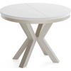 ESSTISCH Clara Grau-Beige runder ausziehbarer, Weiß 100-180/100/76 cm - Weiß/Grau, Holzwerkstoff/Metall (100/100/76cm) - WFL GROUP