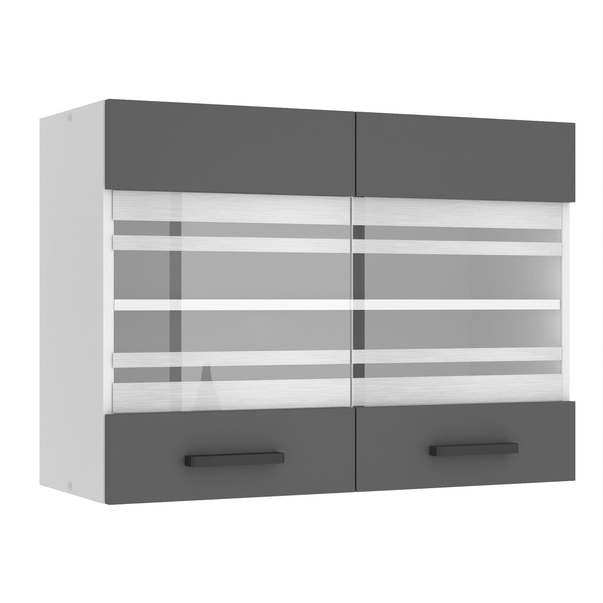 HÄNGESCHRANK SGW 80 cm, mit 2 Türen, Silber matt - Silberfarben, Holz (80/58/29.6cm) - B BELINI GROUP