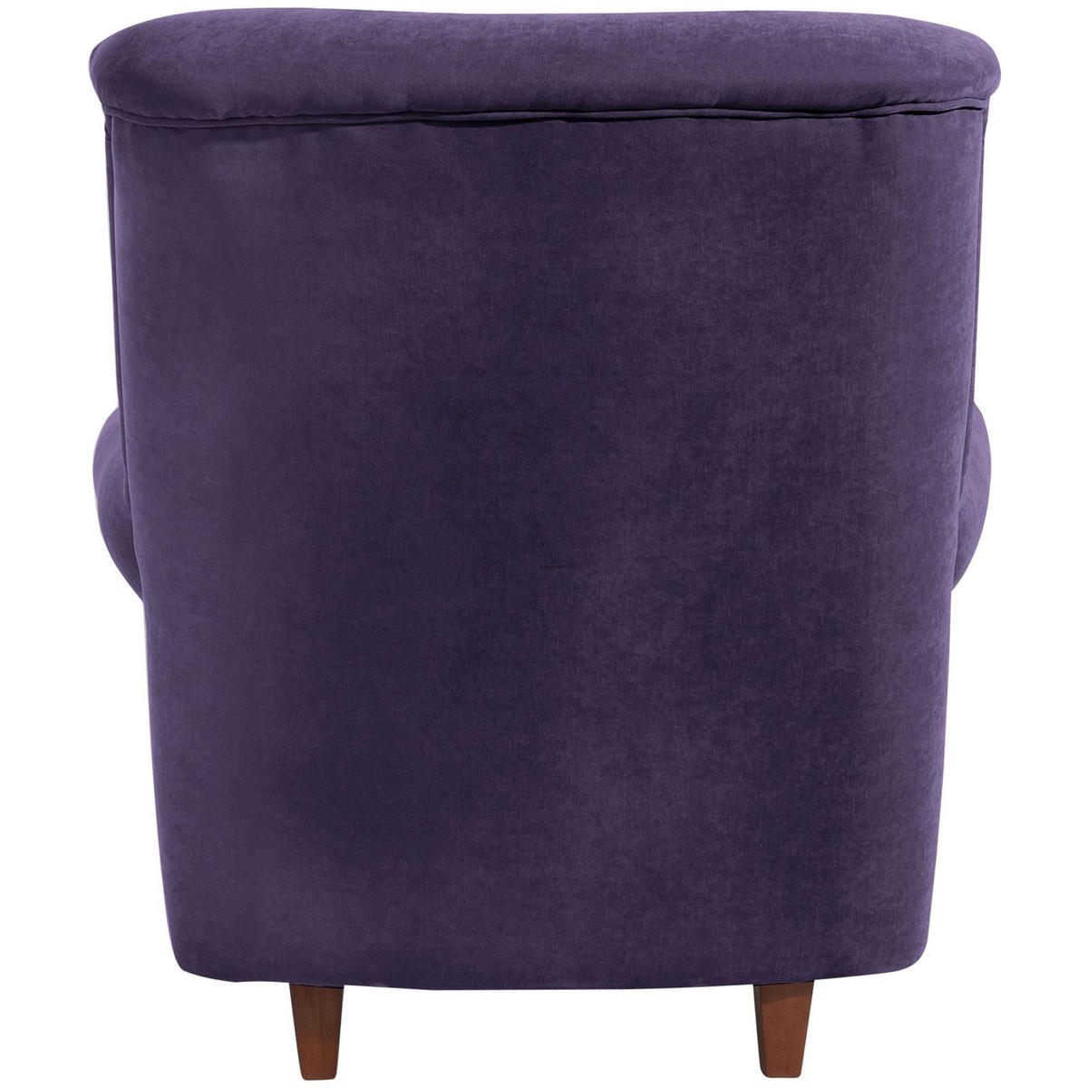 HOCHLEHNSESSEL Katrin Bezug Veloursstoff Buche nussbaum dunkel / violett - Lila, Kunststoff (91/98/90cm) - 58aufmkessel