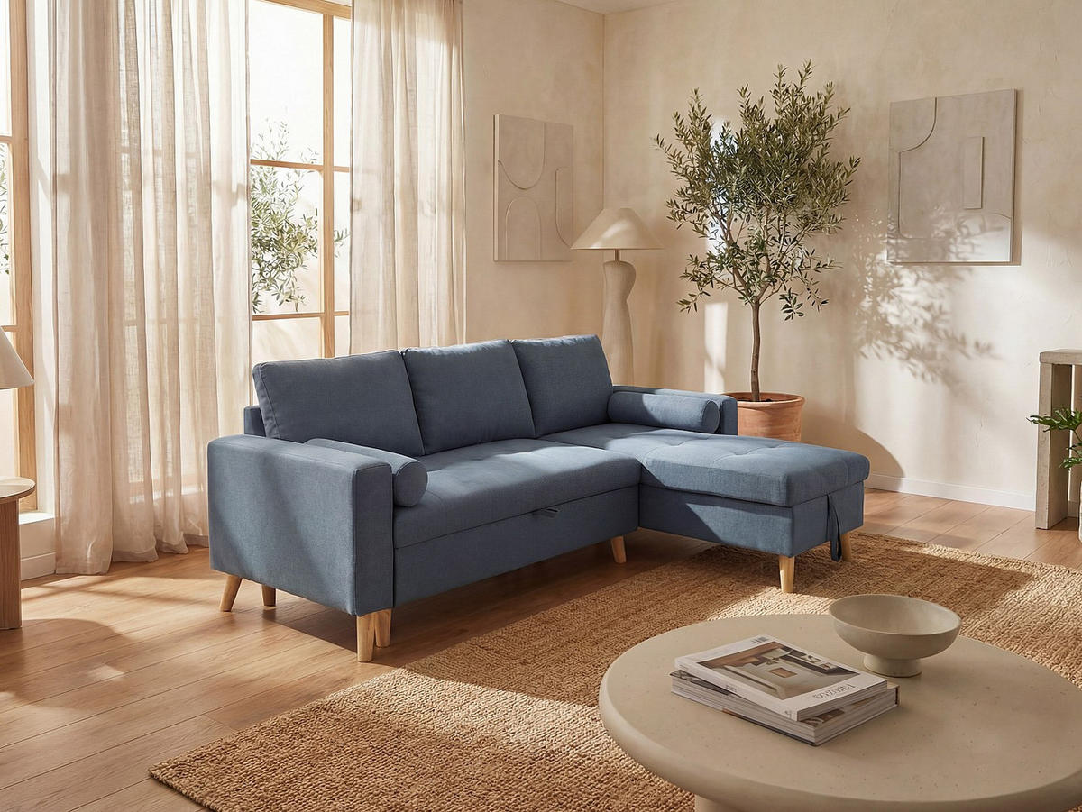 SCHLAFSOFA - -Sitzer - Stoff - Blaugrün - - Grün, Textil (225/88/146cm) - Vente-Unique