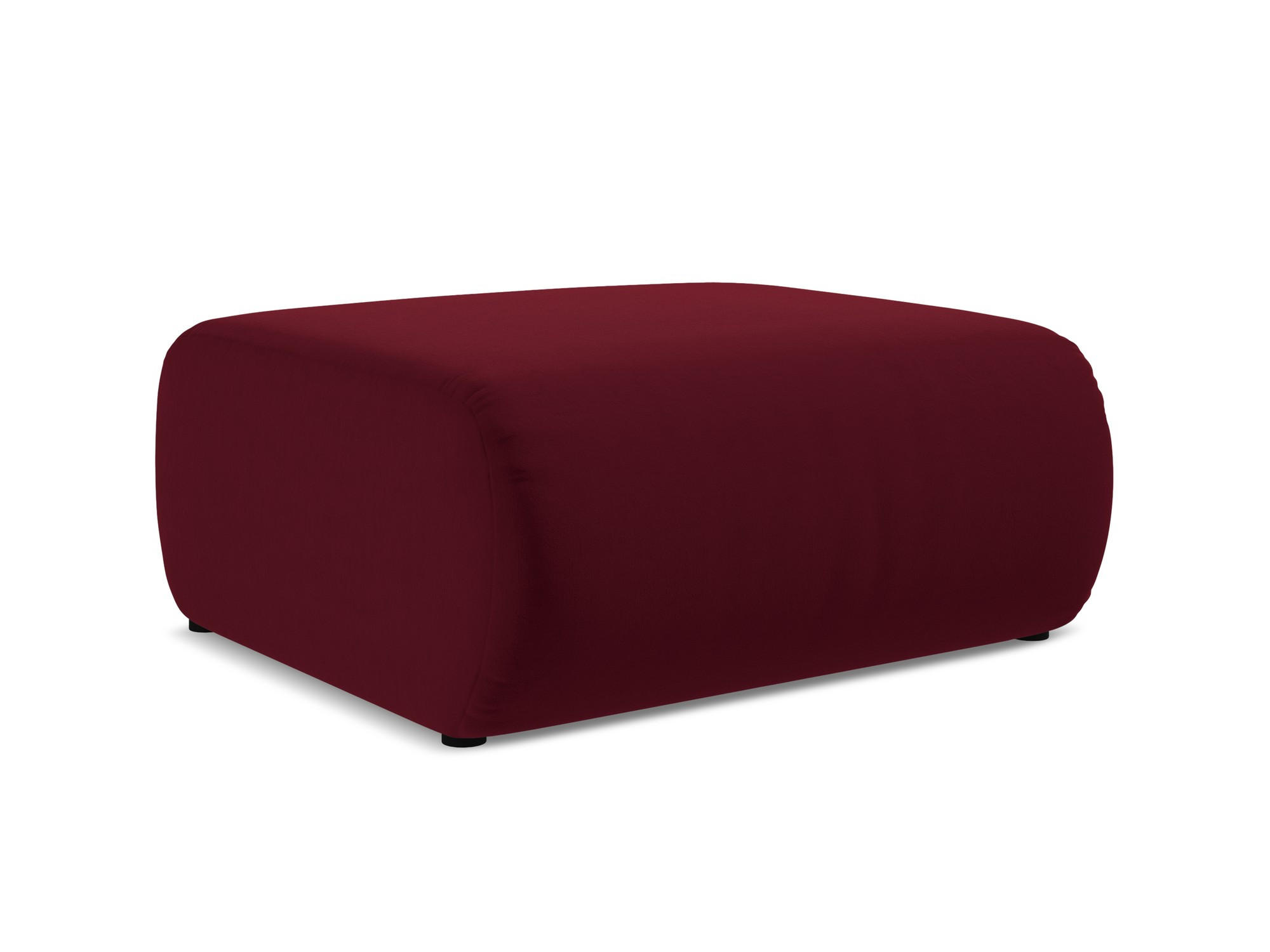 POUF Samt Stoff Rot - Bordeaux/Rot, Kunststoff/Textil (94/40/89cm) - Makamii