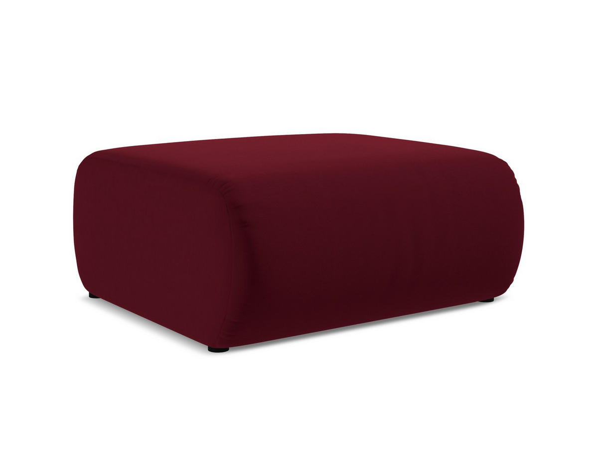 POUF Samt Stoff Rot - Bordeaux/Rot, Kunststoff/Textil (94/40/89cm) - Makamii