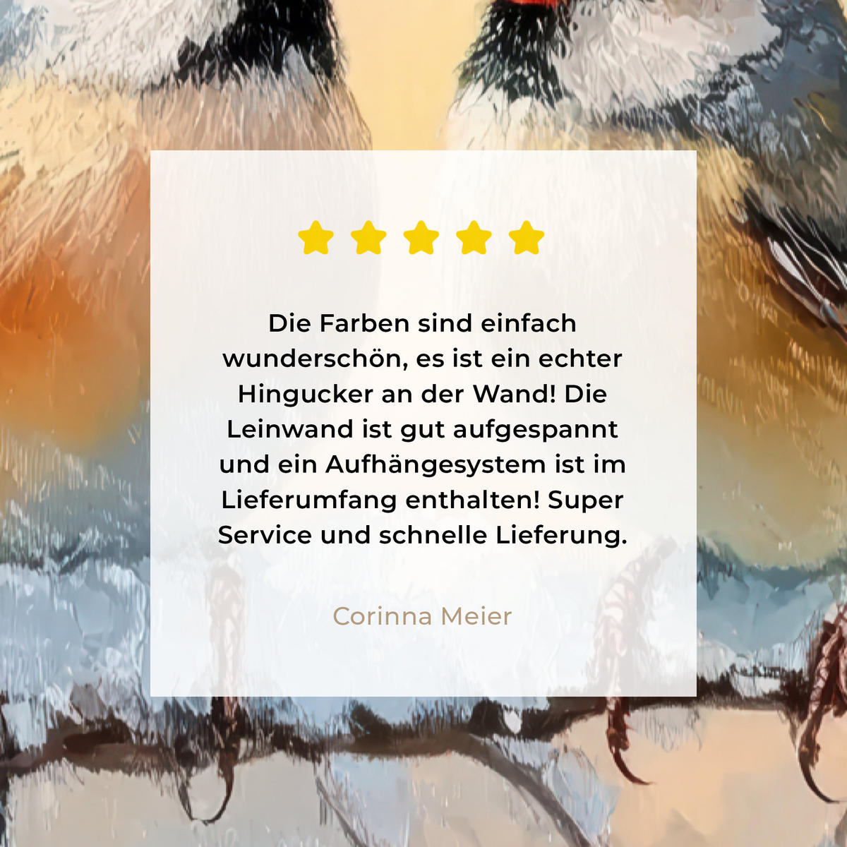 LEINWANDBILD Vögel - Zweig - Winter - Schnee 80x120 cm - Pastellblau, Textil (80/120cm) - MuchoWow