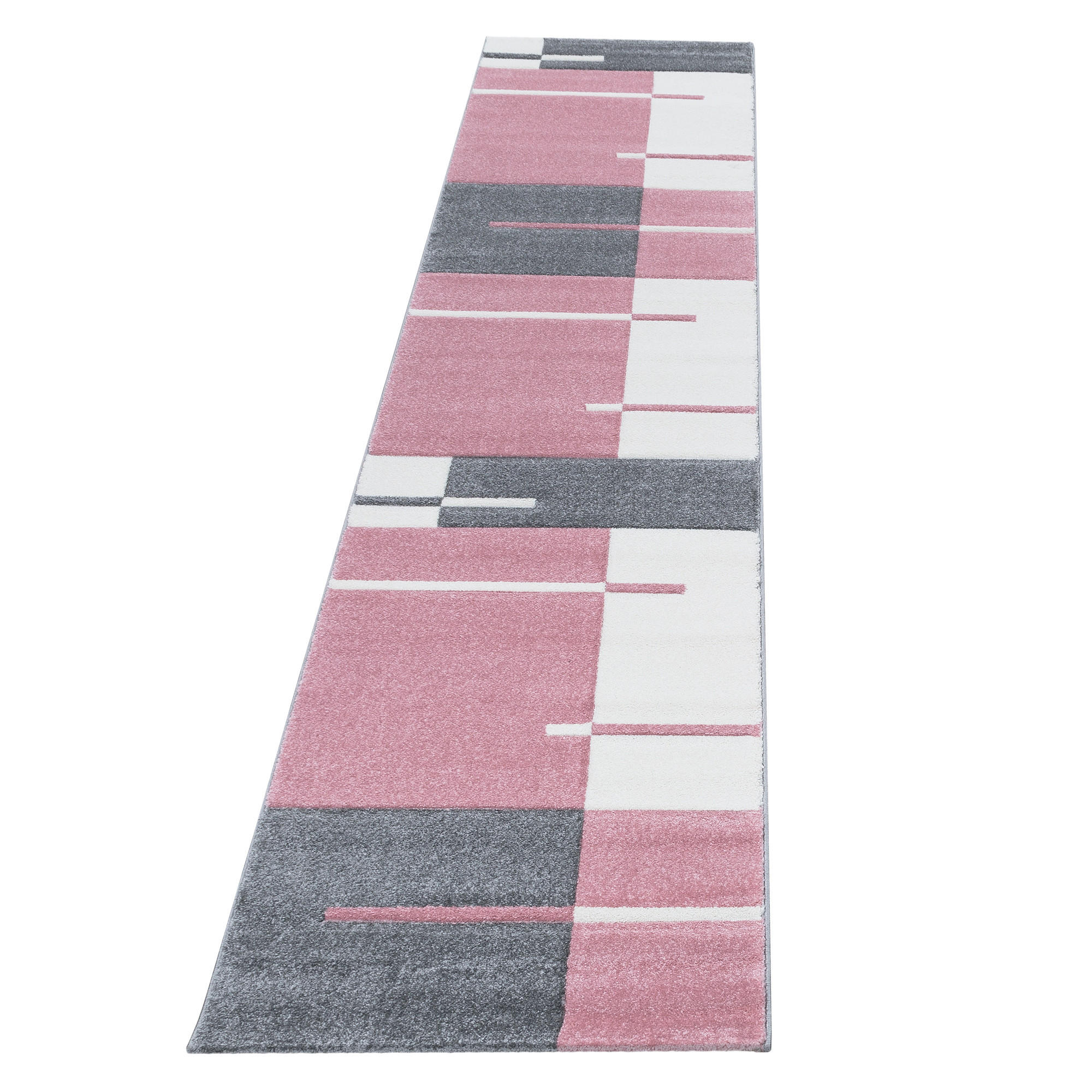 KURZFLORTEPPICH LATEMAR, kariert, Rosa, 80 x 300 cm - Rosa, Textil (80/300cm) - KADIMA DESIGN
