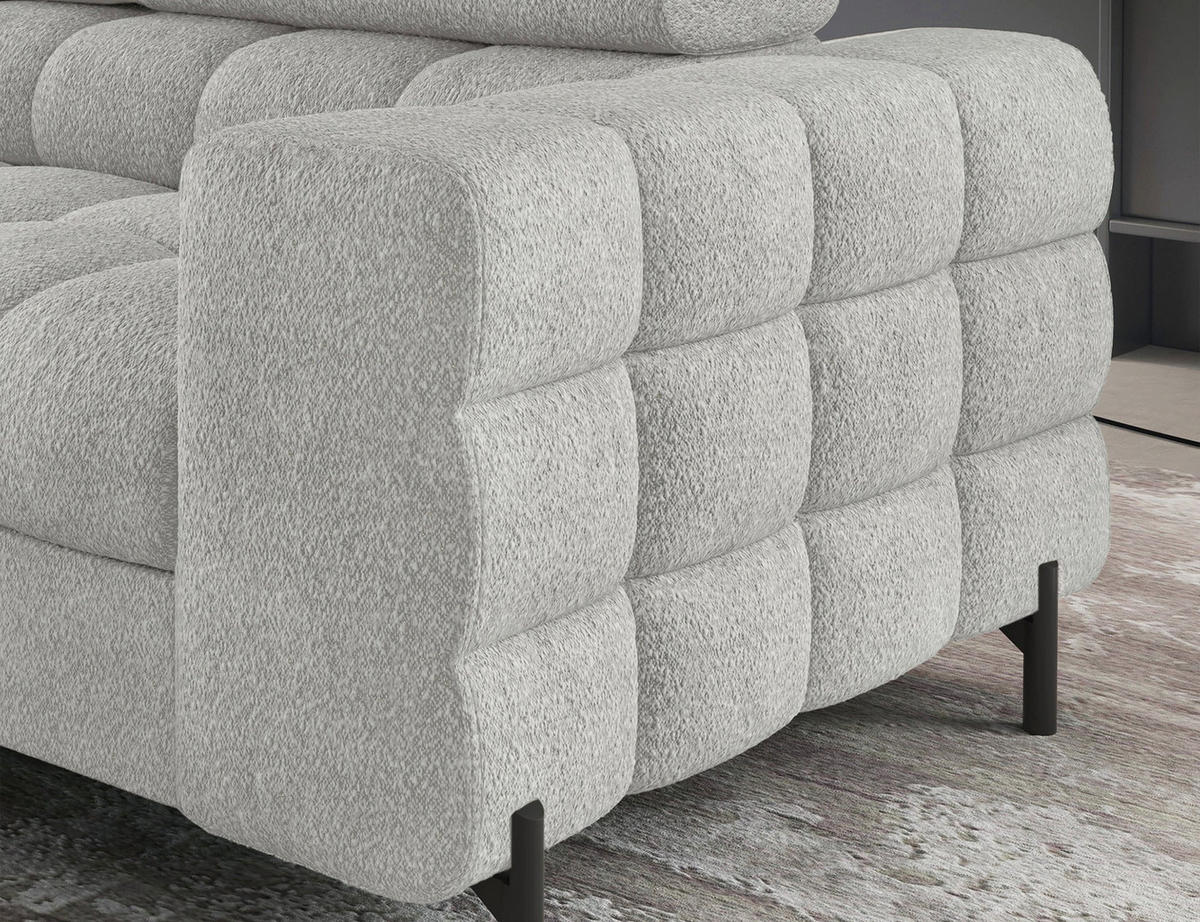 WOHNLANDSCHAFT FERUCCE Ecksofa L-Form – Polsterecke mit Schlaffunktion, Bettkasten & verstellbaren Kopfstützen 276 cm - Creme/Hellgrau, Kunststoff (276/200cm) - Wohnideebilder