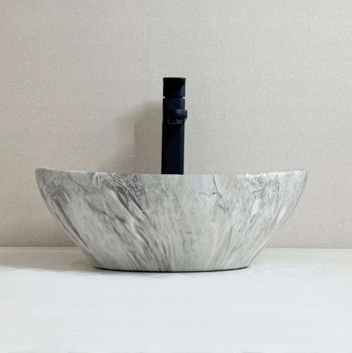 WASCHBECKEN für Aufsatzmontage, grau, 15 x 42 x 34 cm - Grau, Keramik (42/15/34cm)
