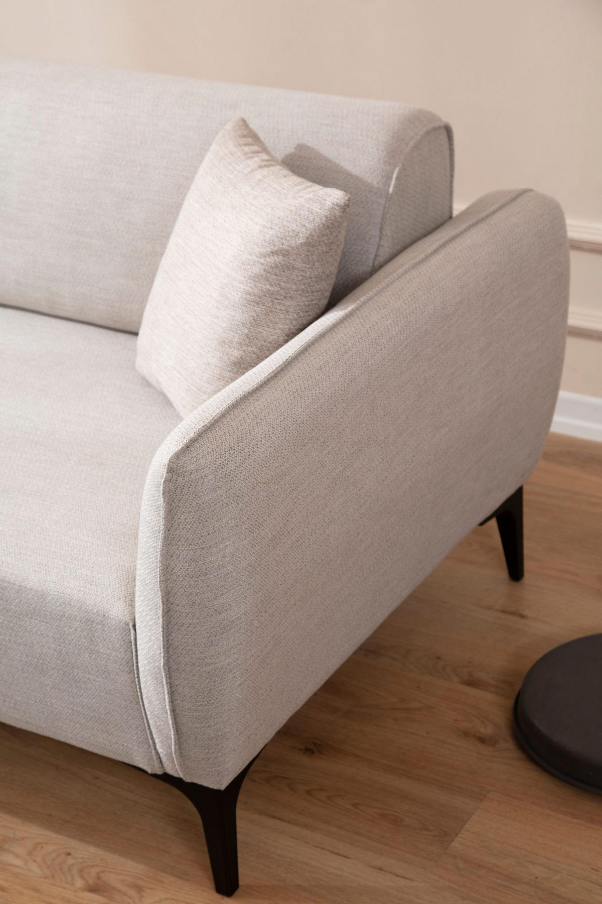 ECKSOFA mit verstellbarer Rückenlehne - Beige/Schwarz, Holz/Kunststoff (270/140cm) - myHomelando