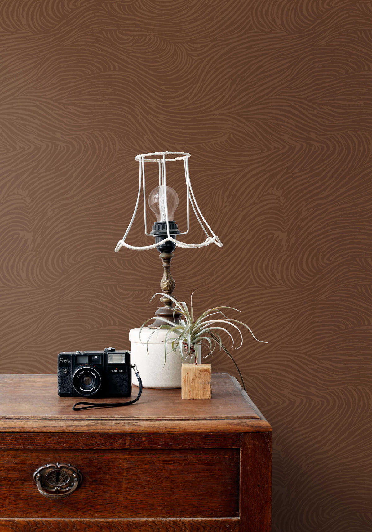 TAPETE 3d Wellenförmige Linien 50 x 900 cm - Terracotta, Papier (50/900cm) - ESTAhome