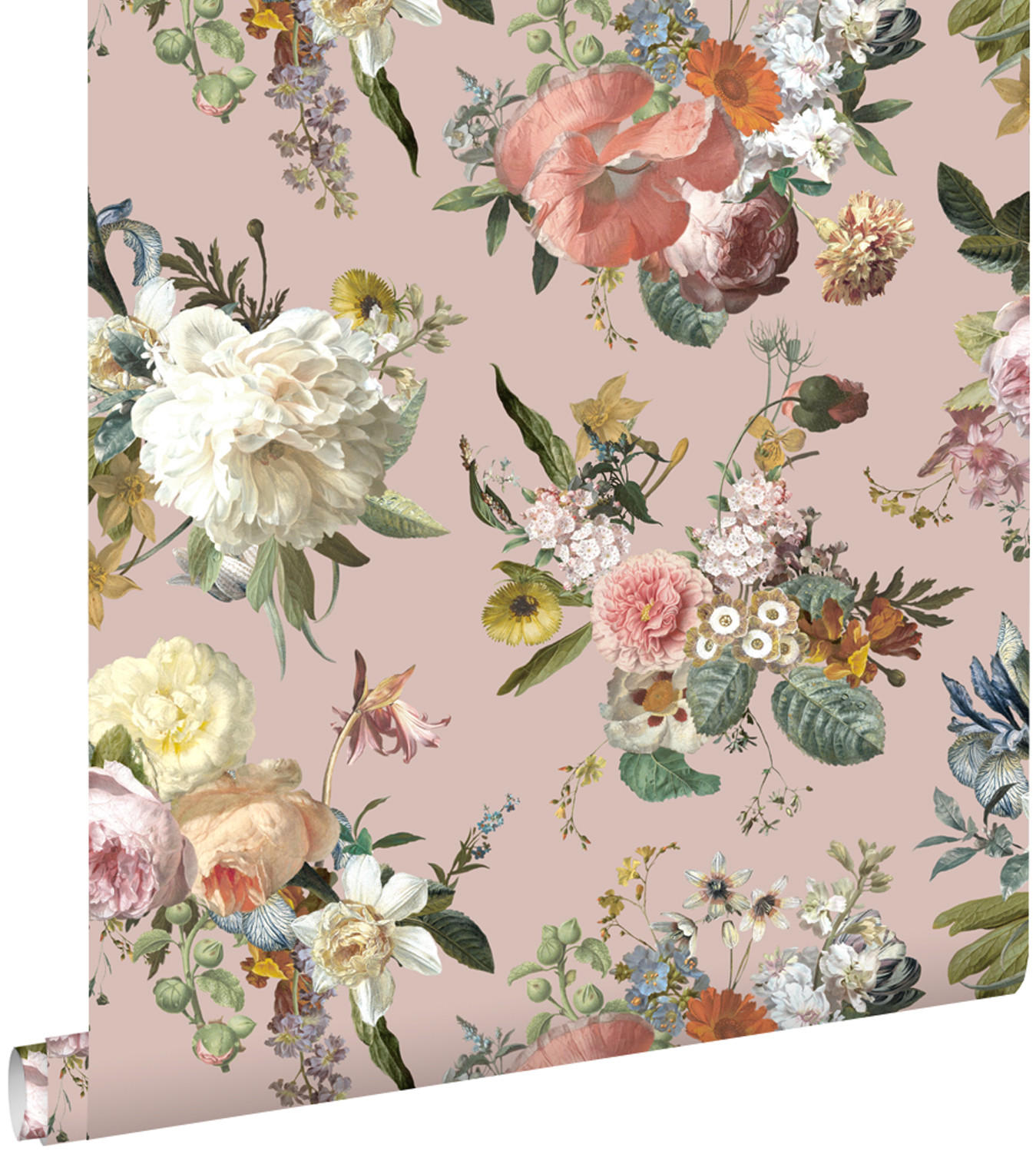 TAPETE Blumenmuster 53 cm x 10.05 m - Pink, Papier (53/1000cm) - ESTAhome