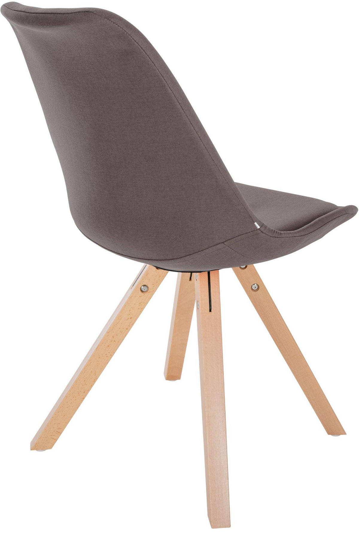 STUHL Stoff taupe - Taupe/Naturfarben, Holz/Textil (48/81/54cm) - CLP