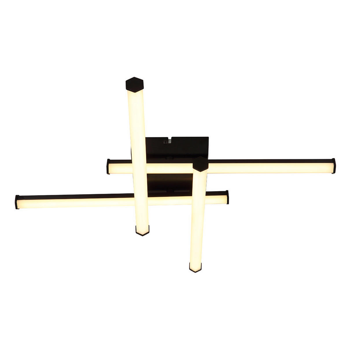 DECKENLEUCHTE, LED, schwarz, opal, schwenkbar - Schwarz, Metall (50/50/8.8cm) - Globo Lighting