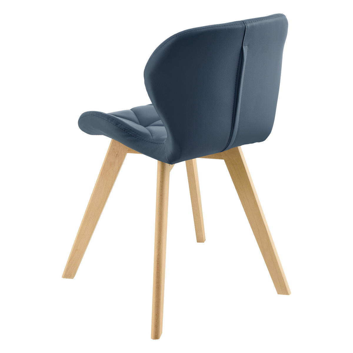 ESSZIMMERSTUHL-SET 4 TLG. Älmhult - Blau, Leder (47/78/52cm) - [en.casa]