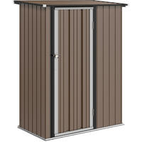 GERÄTEHAUS aus Metall 142x84x177/189 cm in Braun mit abschließbarer Tür - Braun, Metall (84/189/142cm) - Modfu