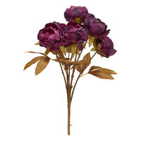 KUNSTBLUMENSTRAUSS 5 Pfingstrosen Fria 40/25/53 cm - Violett, Textil (53cm) - Atmosphera Createur d´interieur