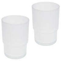 GLASBECHER PIAZZA & LUCENTE 2er Set, satiniertes Glas - Weiß, Glas (6.5/9.5/6.5cm) - bremermann