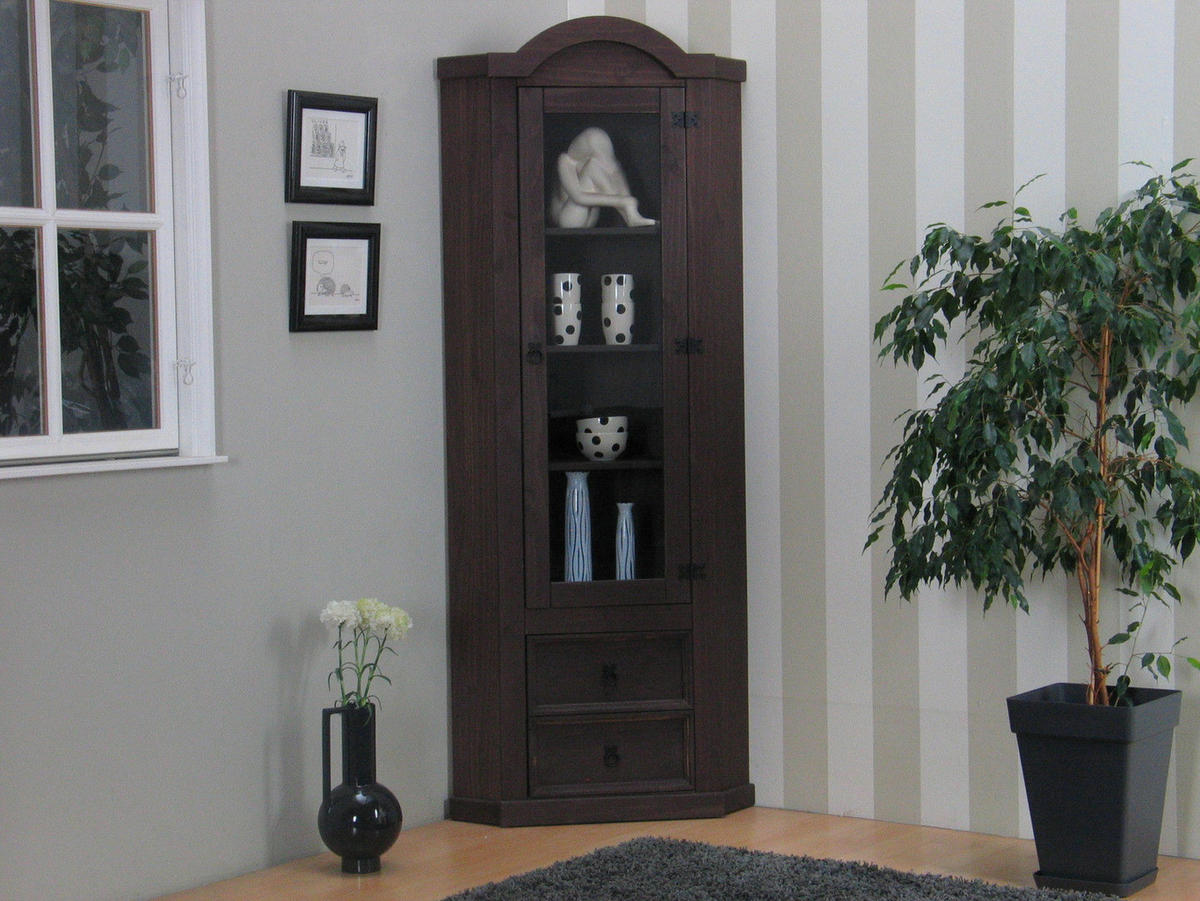 ECKVITRINE Braun - Dunkelbraun, Holzwerkstoff (57/200/51cm) - ebuy24