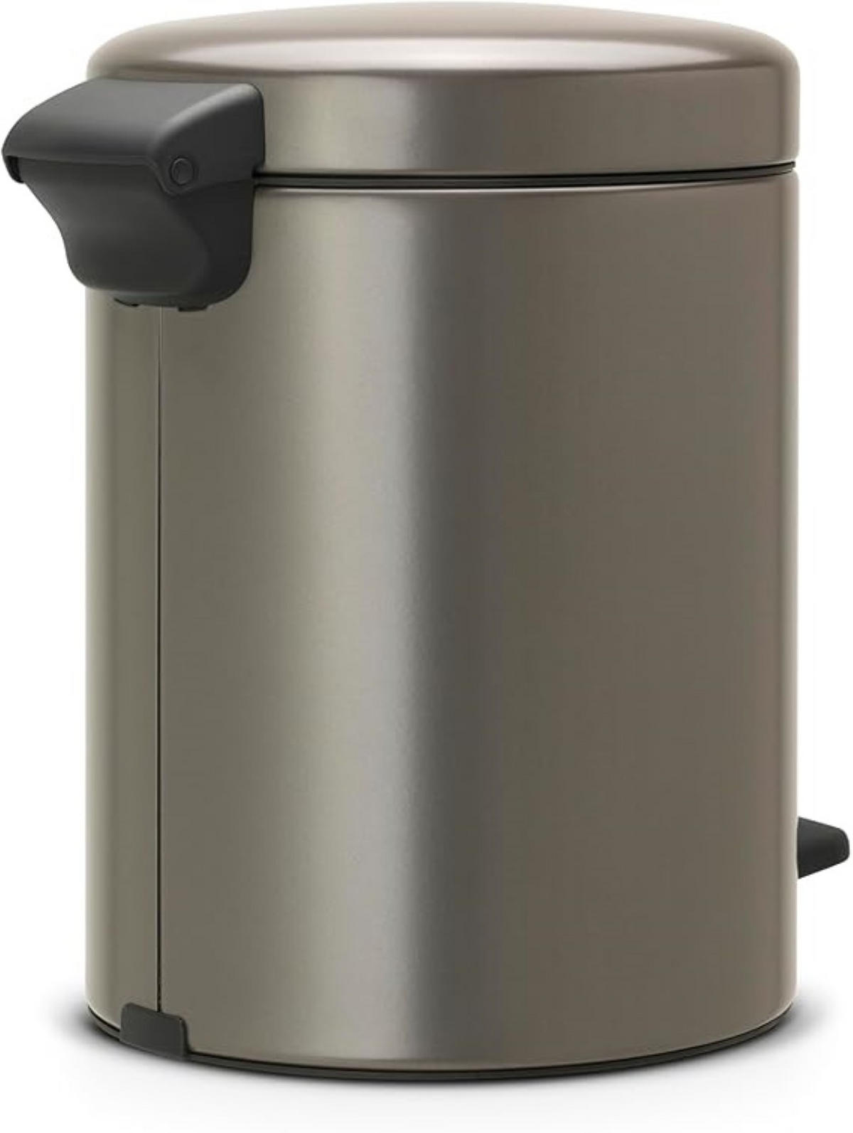 MÜLLEIMER klassisch Mit Soft Verschluss 5 Liter 30,2 x 26,3 x 21,7 cm Metall Platin - Grau, Metall (26.3/30.2/21.7cm) - PROREGAL