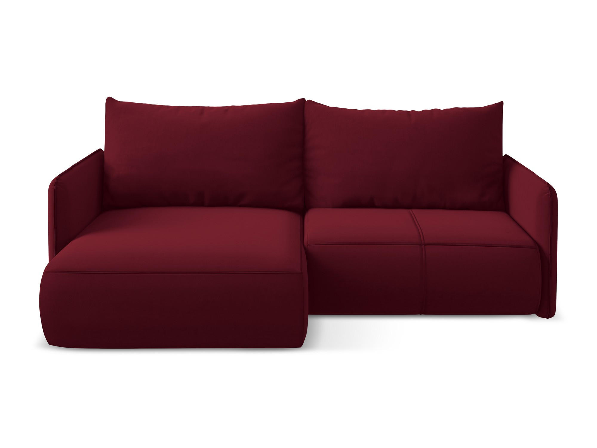 Thumbnail - Makamii Ecksofa, Bordeaux, Textil, Füllung: Schaumstoff, L-Form, Ottomane links, 207x148 cm, Made in EU, Wohnzimmer, Sof...