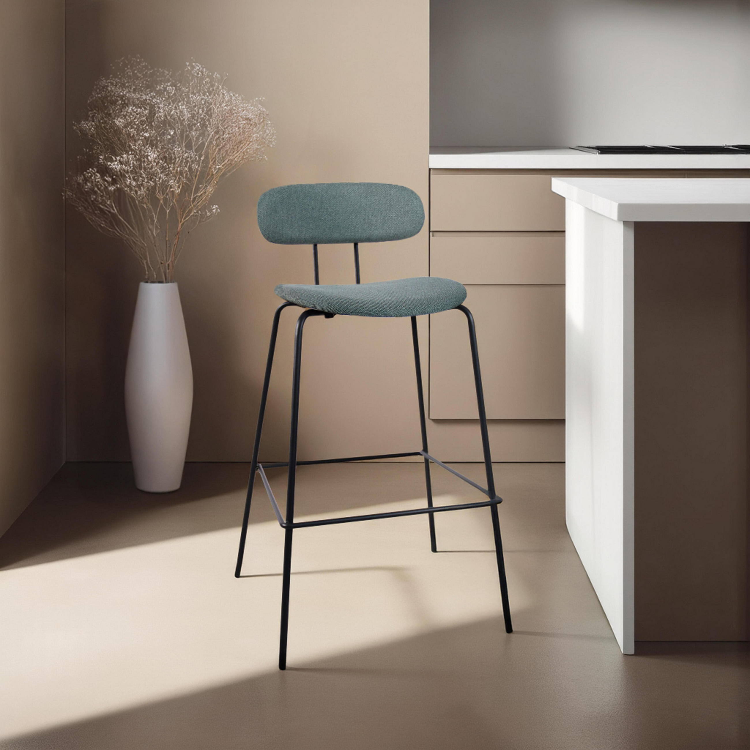 BARHOCKER 2-tlg., Grün - Grün, Holz (52/97/52cm) - Oviala