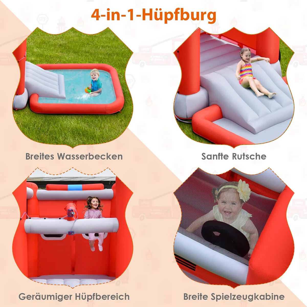 HÜPFBURG 212cm Multicolor - Multicolor, Textil (564/268/212cm) - COSTWAY