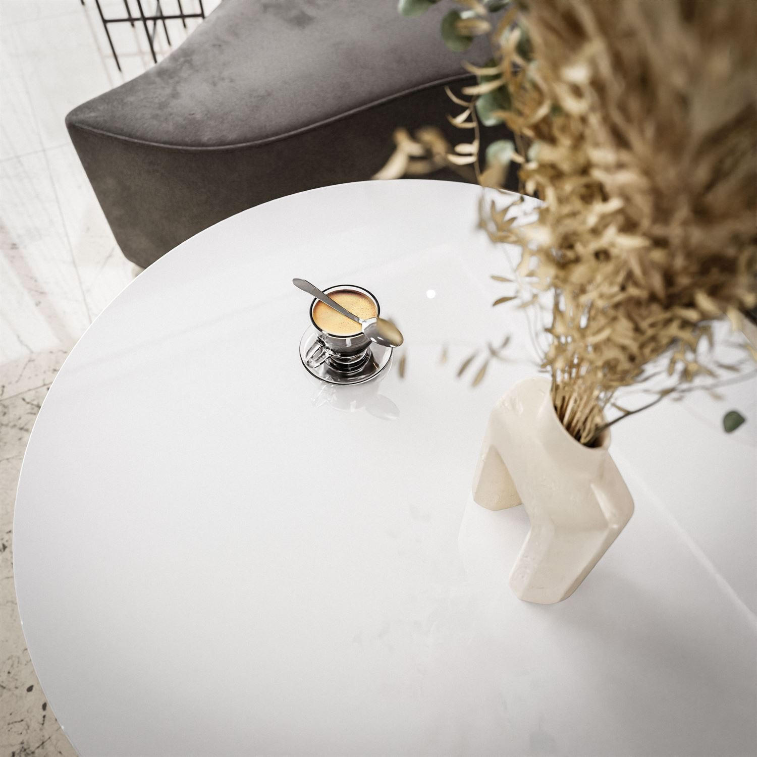 Thumbnail - Lookway Couchtisch, Weiß, Holzwerkstoff, Rund, 70x48x70 cm, Wohnzimmer, Wohnzimmertische, Couchtische