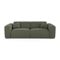 SCHLAFSOFA GERADE Rastergewebe Olivgrün 214cm - Olivgrün, Textil (214/73/95cm) - Sia Home