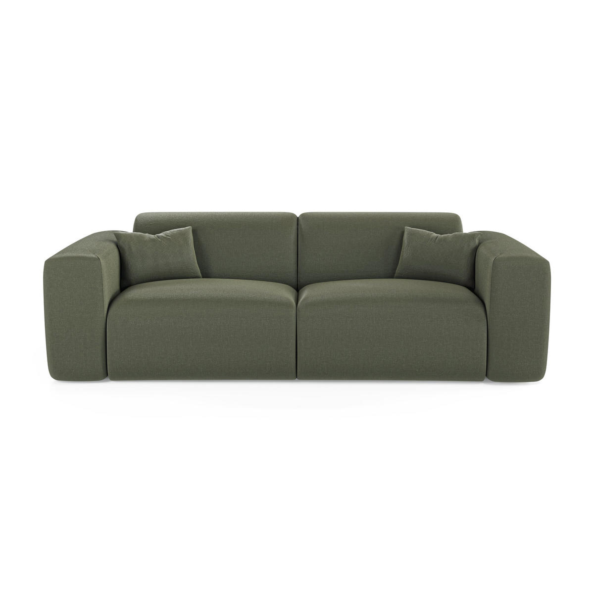 SCHLAFSOFA GERADE Rastergewebe Olivgrün 214cm - Olivgrün, Textil (214/73/95cm) - Sia Home