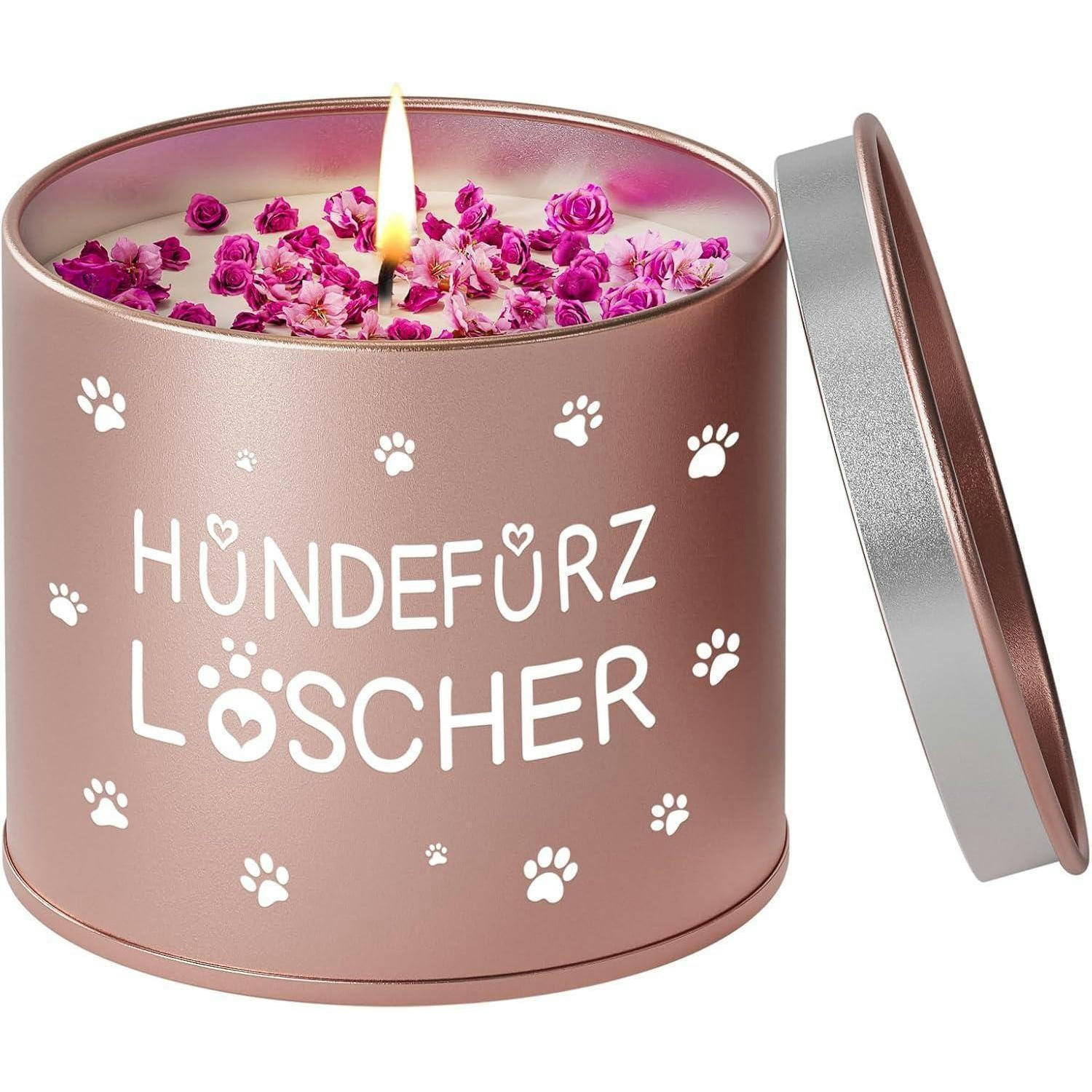 DUFTKERZE im Glas mit Spruch 9OZ - Rosa, Paraffin (7.5cm)