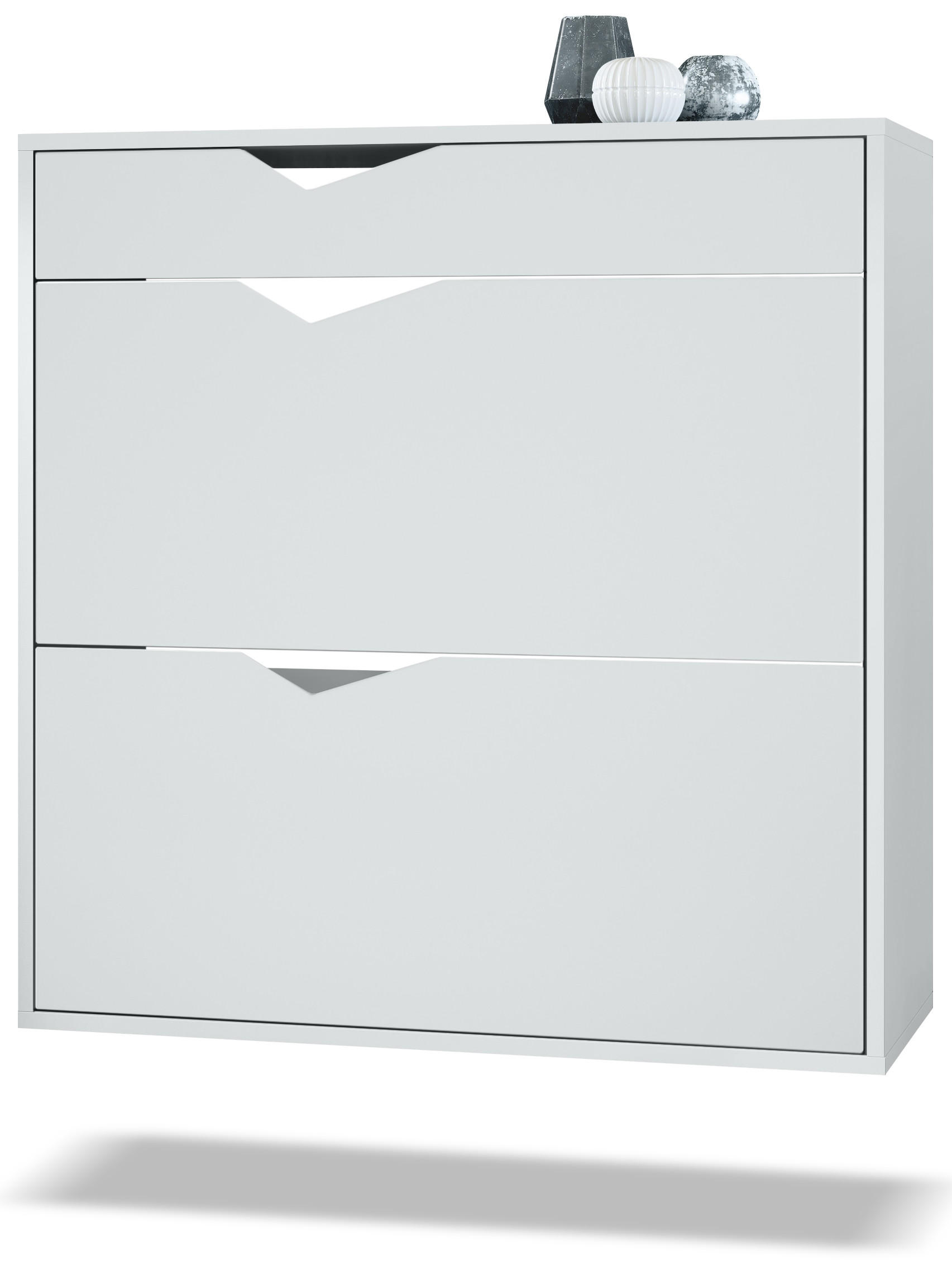 SCHUHSCHRANK Kolmio Fronten in Weiß matt - Weiß, Holzwerkstoff (190/185/33cm) - Vladon