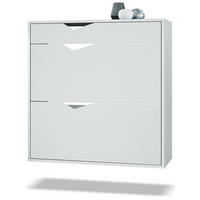 SCHUHSCHRANK Kolmio Fronten in Weiß matt - Weiß, Holzwerkstoff (190/185/33cm) - Vladon